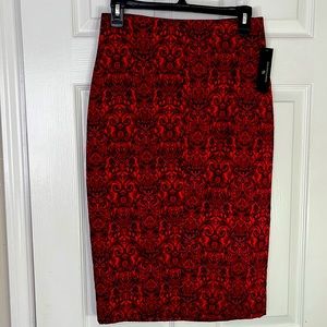 NWT: Elegant Skirt; Worthington, Cherry Red, Sz 6